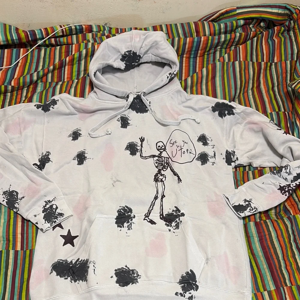 Flash sale  New Travis Scott utopia AstroWorld  Skeleton Hoodie grey size medium